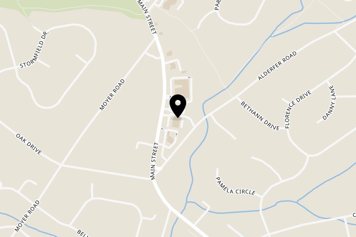 Map showing the location of Peeps Diner on 333 Main St in Harleysville